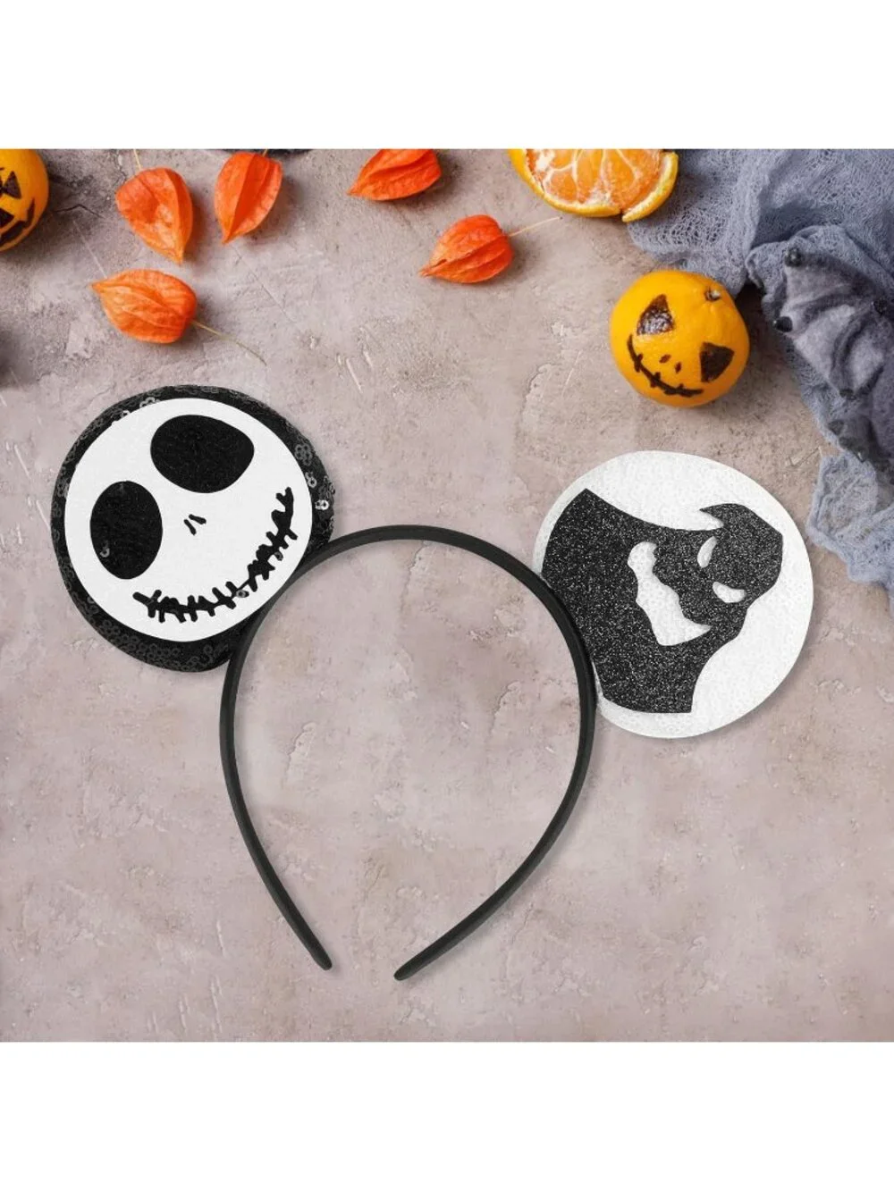 Women Black White Cartoon Mickey Mouse Costume Headband For Cosplay